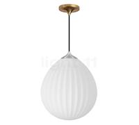 Umage Around the World Lampada a sospensione, rosone conico - rosone ottone/cavo nero/copertura acciaio - ø35,4 cm