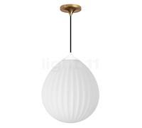 Umage Around the World Lampada a sospensione, rosone conico - rosone ottone/cavo nero/copertura bianco - ø35,4 cm