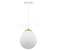 Umage Around the World Lampada a sospensione, rosone rotonda - rosone bianco/cavo bianco/copertura ottone - ø27,2 cm