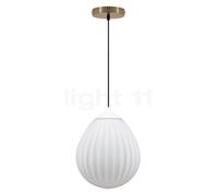 Umage Around the World Lampada a sospensione, rosone rotonda - rosone ottone/cavo nero/copertura bianco - ø27,2 cm