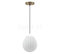 Umage Around the World Lampada a sospensione, rosone rotonda - rosone ottone/cavo nero/copertura bianco - ø21,2 cm