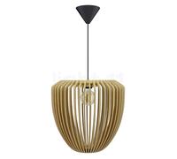 Umage Clava Wood Lampada a sospensione, rosone conico - rosone nero/cavo nero/paralume rovere natura