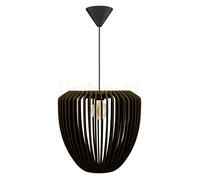 Umage Clava Wood Lampada a sospensione, rosone conico - rosone nero/cavo nero/paralume rovere scuro