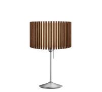 Umage Komorebi Santé Lampada da tavolo, paralume rovere scuro/piede acciaio - 45 cm - rotondo
