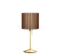 Umage Komorebi Santé Lampada da tavolo, paralume rovere scuro/piede ottone - 30 cm - rotondo