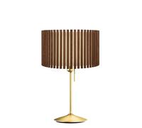 Umage Komorebi Santé Lampada da tavolo, paralume rovere scuro/piede ottone - 45 cm - rotondo