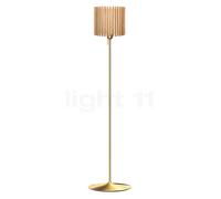 Umage Komorebi Santé Lampada da terra, paralume rovere natura/piede ottone - 30 cm - rotondo