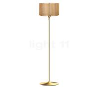 Umage Komorebi Santé Lampada da terra, paralume rovere natura/piede ottone - 45 cm - rotondo