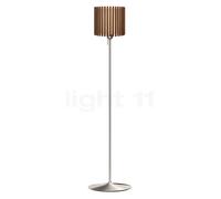 Umage Komorebi Santé Lampada da terra, paralume rovere scuro/piede acciaio - 30 cm - rotondo