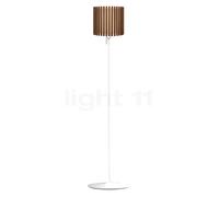 Umage Komorebi Santé Lampada da terra, paralume rovere scuro/piede bianco - 30 cm - rotondo