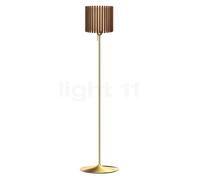 Umage Komorebi Santé Lampada da terra, paralume rovere scuro/piede ottone - 30 cm - rotondo