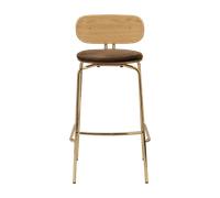 Umage Sgabello da Bar Curious Teddy Marrone/ Ottone