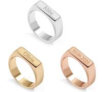 UMAGICBOX Anello con nome personalizzato, anello impilabile, regalo per la festa della mamma, gioielli per donne, compleanno, damigella d'onore, anniversario, Natale, amiche, mamme e nonne, Metallo