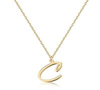 UMAGICBOX Collana con lettera iniziale C in oro 18 carati per donne - Accessorio di moda, ideale per compleanni, elegante e resistente allo sbiadimento - Collezione Alfabeto