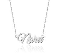 UMAGICBOX Collana con nome personalizzato | 14 stili di font tra cui scegliere | Ciondolo personalizzabile in acciaio inossidabile placcato in oro 18K e argento sterling | Un regalo indimenticabile