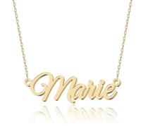 UMAGICBOX Collana con nome personalizzato | 14 stili di font tra cui scegliere | Ciondolo personalizzabile in acciaio inossidabile placcato in oro 18K e argento sterling | Un regalo indimenticabile