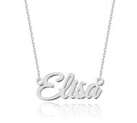 UMAGICBOX Collana con nome personalizzato | 14 stili di font tra cui scegliere | Ciondolo personalizzabile in acciaio inossidabile placcato in oro 18K e argento sterling | Un regalo indimenticabile