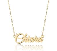 UMAGICBOX Collana con nome personalizzato | 14 stili di font tra cui scegliere | Ciondolo personalizzabile in acciaio inossidabile placcato in oro 18K e argento sterling | Un regalo indimenticabile