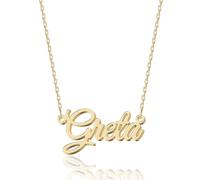 UMAGICBOX Collana con nome personalizzato | 14 stili di font tra cui scegliere | Ciondolo personalizzabile in acciaio inossidabile placcato in oro 18K e argento sterling | Un regalo indimenticabile