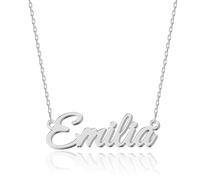 UMAGICBOX Collana con nome personalizzato | 14 stili di font tra cui scegliere | Ciondolo personalizzabile in acciaio inossidabile placcato in oro 18K e argento sterling | Un regalo indimenticabile