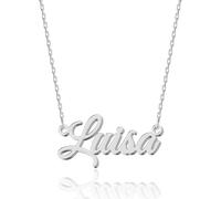 UMAGICBOX Collana con nome personalizzato | 14 stili di font tra cui scegliere | Ciondolo personalizzabile in acciaio inossidabile placcato in oro 18K e argento sterling | Un regalo indimenticabile