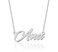 UMAGICBOX Collana in Argento Personalizzata con Nome Ana - Pendente in Acciaio Inossidabile Inciso su Misura per Donne - Regalo per Compleanni, Anniversari, Lauree e San Valentino
