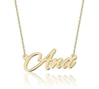 UMAGICBOX Collana Nome Personalizzata in Oro 18K Ana - Pendente Personalizzabile Inciso in Acciaio Inox per Donne - Regalo per Compleanni, Anniversari, Lauree e San Valentino