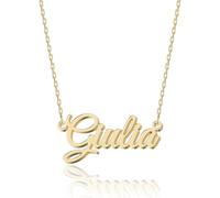 UMAGICBOX Collana Personalizzata con Nome | Scegli tra 14 Stili di Carattere | Ciondolo Personalizzabile in Acciaio Inossidabile Placcato in Oro 18K e Argento Sterling | Regalo per Lei