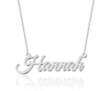 UMAGICBOX Collana personalizzata con nome | Scegli tra 14 stili di carattere | Ciondolo personalizzabile in acciaio inossidabile placcato oro 18 carati e argento sterling | Regalo per lei, Oro