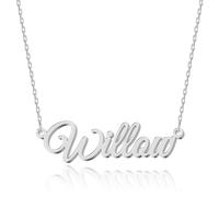 UMAGICBOX Splendida collana con nome personalizzato, scegli tra 14 stili di polizia, ciondolo personalizzabile in acciaio inossidabile placcato oro 18 carati e argento Sterling, regalo unico per lei