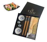 UMAI Kit Sushi | Kit per creare sushi a casa | Set 2 tappetini Sushi + Paletta + 2 set di bacchette + 2 ciotole soia + 2 supporti bastoncini + QR con ricettario