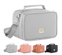 Umami Borsa Termica Piccola in Pelle Vegana, Isolata, Pieghevole, 4L, Nero | 4L, isolata, resistente agli schizzi, tracolla removibile, pieghevole, per ufficio, picnic, viaggi, Grigio Freddo