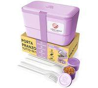 Umami Porta Pranzo Adulti Ermetico, Bento Box con Scomparti e 4 Posate