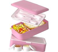 Umami Porta Pranzo Lunch Box Ermetico 4 Scomparti e Posate, Sicuro per Microonde, Lavastoviglie, Portapranzo Ufficio Bento Lunchbox Prova di Perdite per Adulti, Schiscetta Pranzo