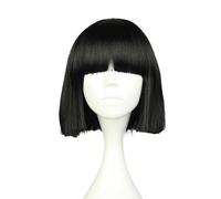 Umani Capelli Parrucche per Donne 12" Nero Bob Parrucca con Parrucca Cuffia