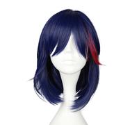 Umani Capelli Parrucche per Donne 16" Blu Rosso Parrucche con Parrucca Cuffia