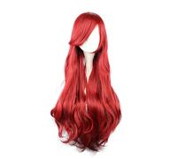 Umani Capelli Parrucche per Donne 32" Rosso riccioo Parrucca con Parrucca Cuffia