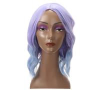 Umani Capelli Parrucche per Donne Signora 14" Chiaro Viola riccioo Parrucca 1pz
