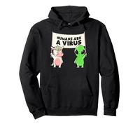 Umani e Un Virus Alien & Cow Cute Buddies Banner EduEly Felpa con Cappuccio