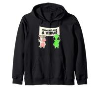 Umani e Un Virus Alien & Cow Cute Buddies Banner EduEly Felpa con Cappuccio