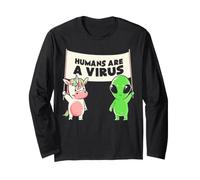 Umani e Un Virus Alien & Cow Cute Buddies Banner EduEly Maglia a Manica