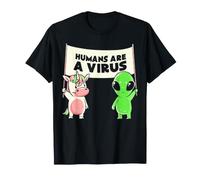 Umani e Un Virus Alien & Cow Cute Buddies Banner EduEly Maglietta