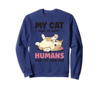 Umani Make My Head Hur Upside Down Cute Kitty Cartoon Cat Felpa