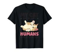 Umani Make My Head Hur Upside Down Cute Kitty Cartoon Cat Maglietta
