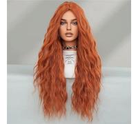 Umani Piccola parrucca riccia, capelli lunghi for donne con grandi onde(Orange)
