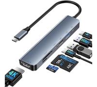 Umaniy Hub USB C 7 en 1, Adaptador Hub USB C con HDMI 4K@60Hz, PD 100W, USB 3.0/2.0, Lettore Schede SD/TF, Type C Docking Station USBC Adaptador Compatible con MacBook Pro/Air M4 M3 M2 M1, Mac, iPhone
