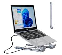 Umaniy M61 - Supporto portatile per laptop da USB C a USB, in alluminio, 4 porte, adattatore multiporta USB3.0, regolabile, compatibile con MacBook Pro/Air, Chromebook, tastiera, mouse, HDD