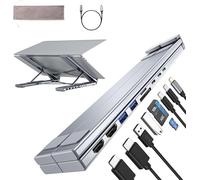 Umaniy M91 Supporto PC Portatile, 9 in 1 Docking Station USB C Laptop Stand Hub USB C Doppio HDMI 4K@60Hz, PD 100W, Dock Station Multiporta Adattatore USBC Compatibile con MacBook Pro/Air, Notebook