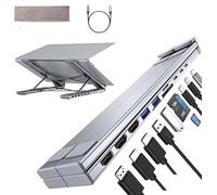 Umaniy M94 Supporto PC Portatile, 10 in 1 Docking Station USB C Laptop Stand Hub USB C Doppio HDMI, DisplayPort 4K@60Hz, Multiporta Adattatore USBC Dock Compatibile con MacBook, Notebook (2 HDMI+DP)