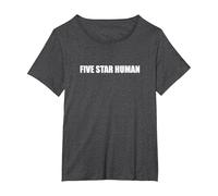 Umano a Cinque Stelle Maglietta, Donna Plus-Size, Grigio Scuro, 2X